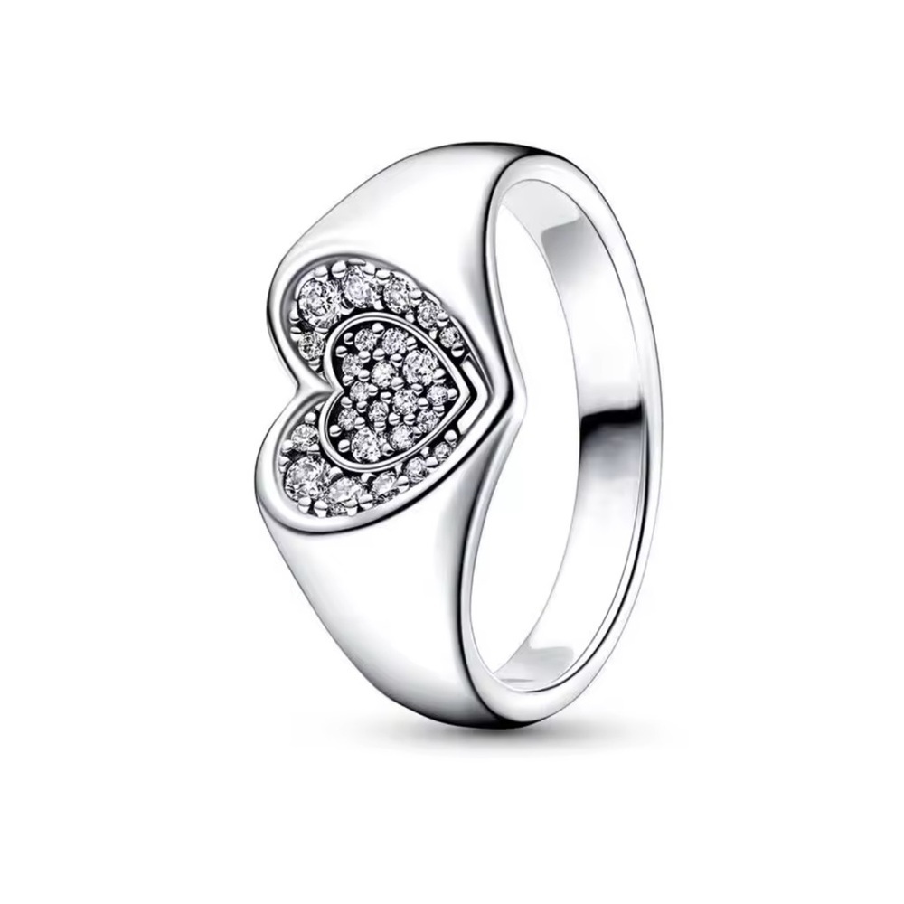 ⚜️ S925 Silver Heart Ring with Zirconia 💎 - Picture 1 of 4